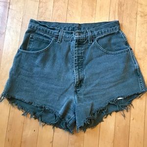Olive Cut-off Jean Shorts
